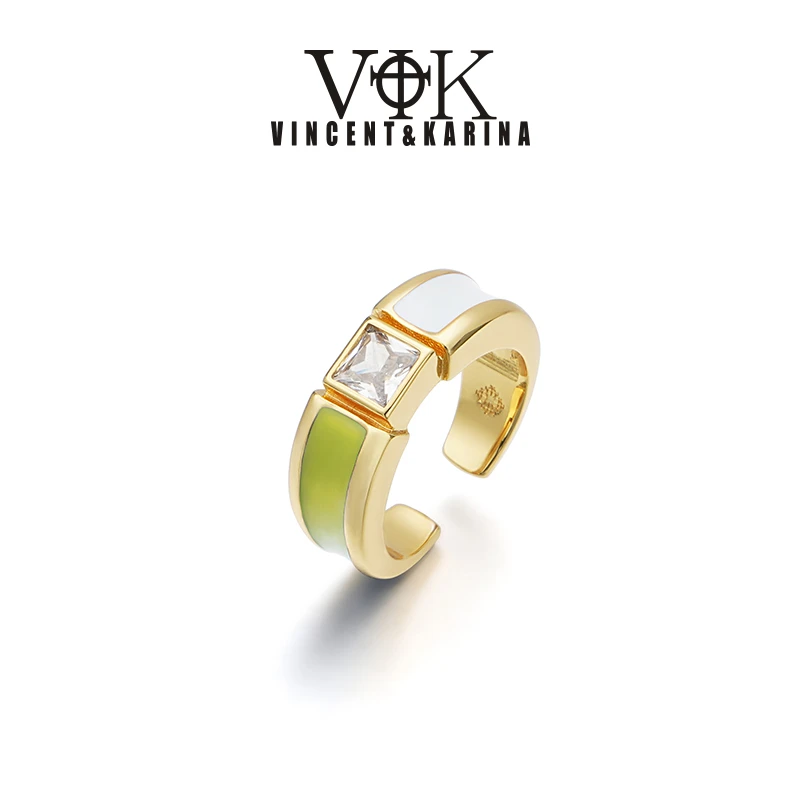 VINCENT&KARINA 铜合金戒指 【复刻时光】指尖跳跃极简撞色戒指