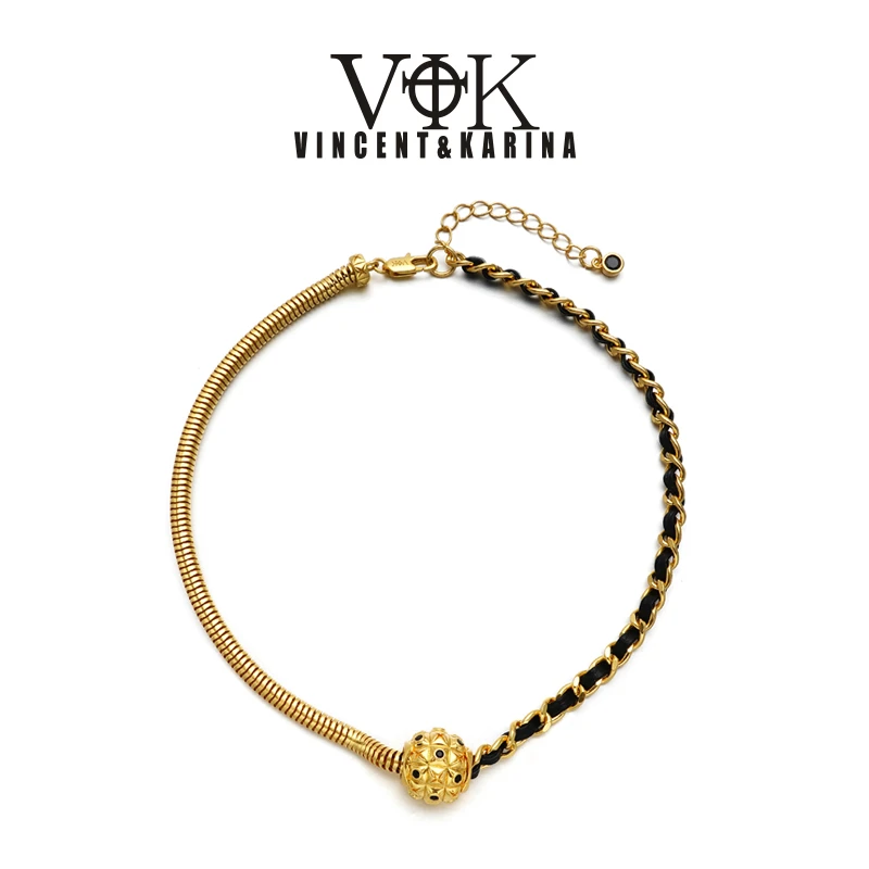 VINCENT&KARINA 铜合金项链 【李彩桦同款】宫廷小香风锆石法式项链