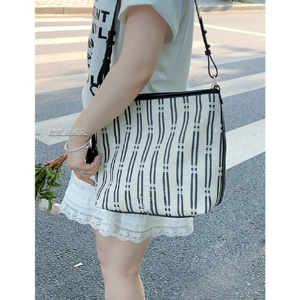 帆布托特包包时尚女2024小众大容量休闲日常上班通勤百搭单肩斜挎