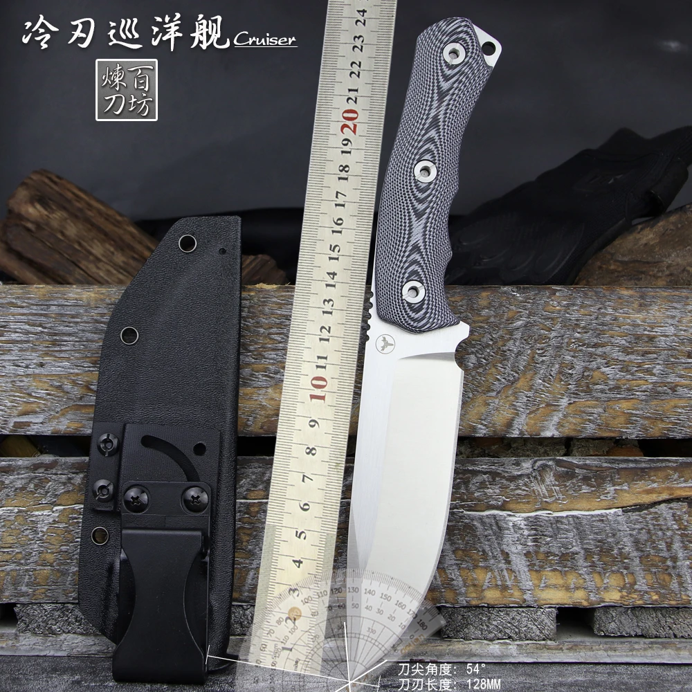 冷刃巡洋舰DC53钢户外高硬度小直刀 G10柄K鞘【原创】