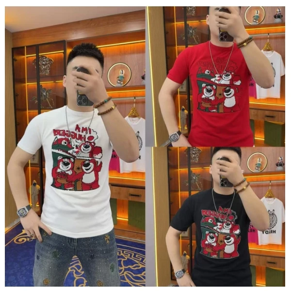 3610 草莓熊针织半袖 毛衣潮男本命年潮款潮流帅气男士过年