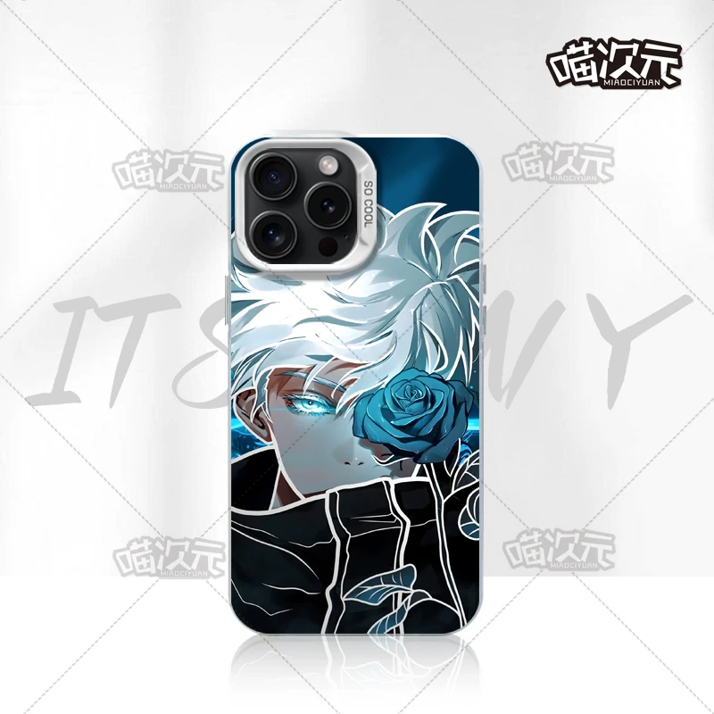 五条悟蓝色新款彩银适用创意动漫苹果16华为一加12小米手机防摔壳