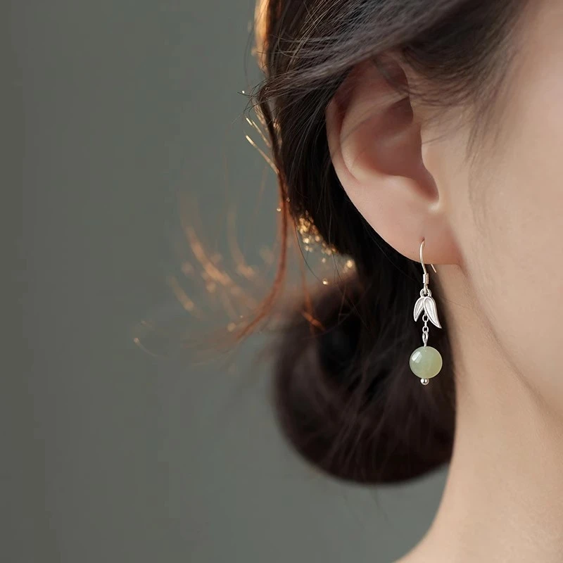 银千惠 足银耳饰 竹影如梦足银耳饰女小众百搭轻奢气质送妈妈礼物