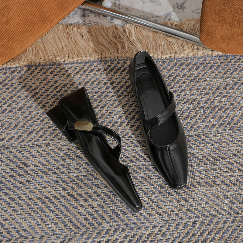 2025新款春秋小香风玛丽珍鞋休闲风时尚复古简约真皮气质法式低跟