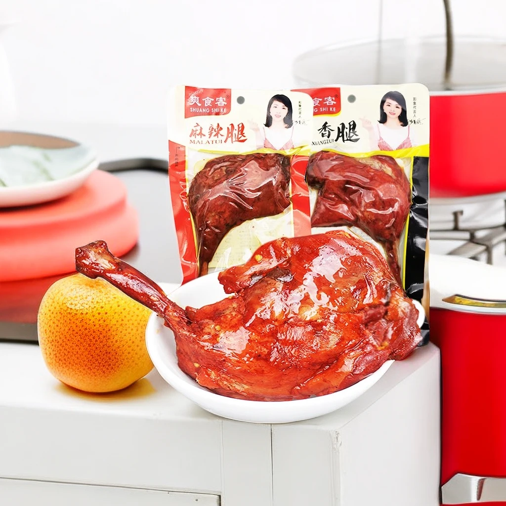 大鸭腿110g卤味五香麻辣盐焗休闲香辣鸡腿零食整箱批发开袋即食
