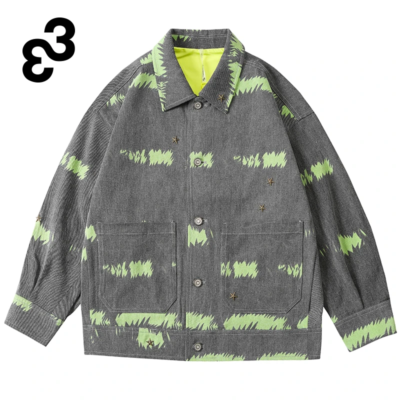 33潮牌牛仔夹克宽松潮流复古休闲棉服T55314028