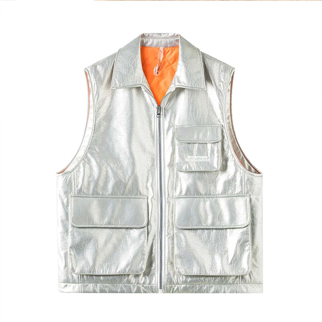 【活动】冬季休闲立领多口袋百搭宽松潮流棉马甲T54313008