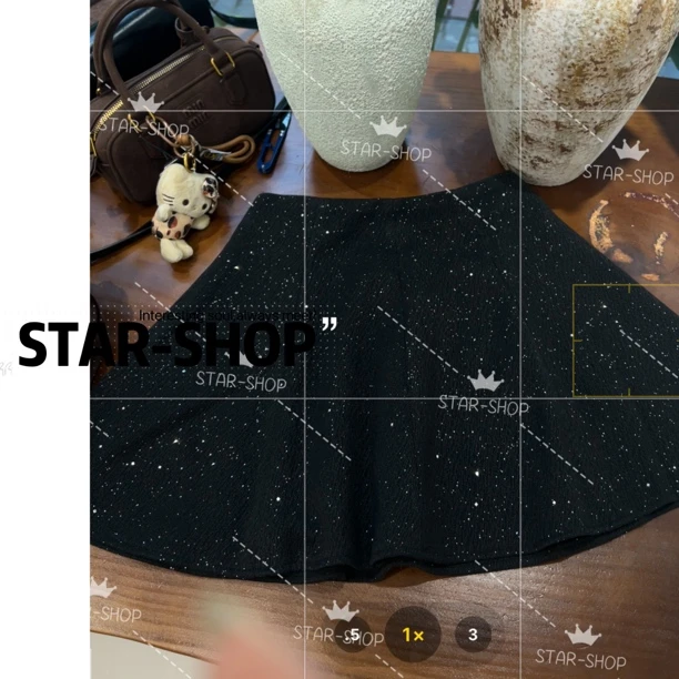 ｛星空裙｝STAR-SHOP 亮闪闪 星空裙半身裙