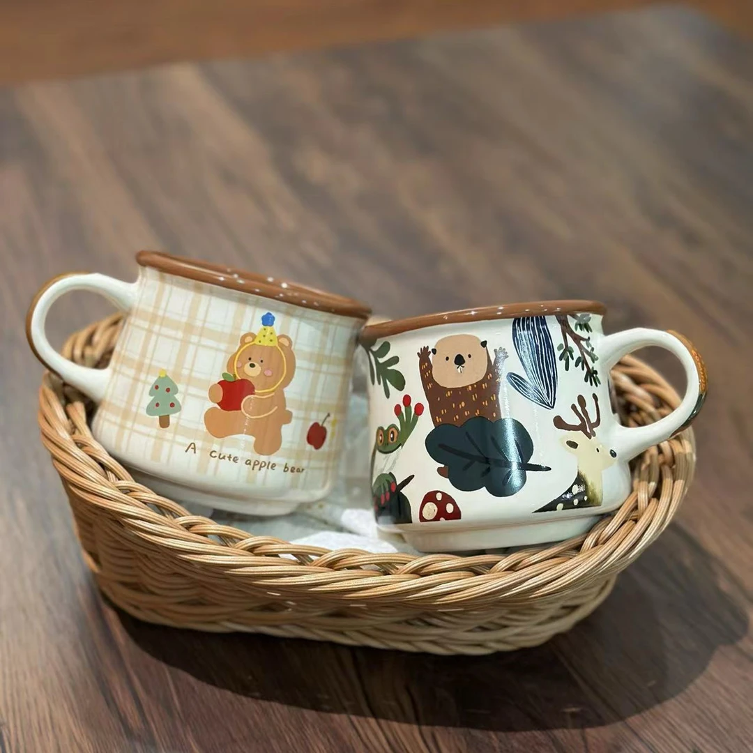 【小满家】森系可爱陶瓷马克杯耐高温咖啡杯牛奶杯水杯高颜值杯子