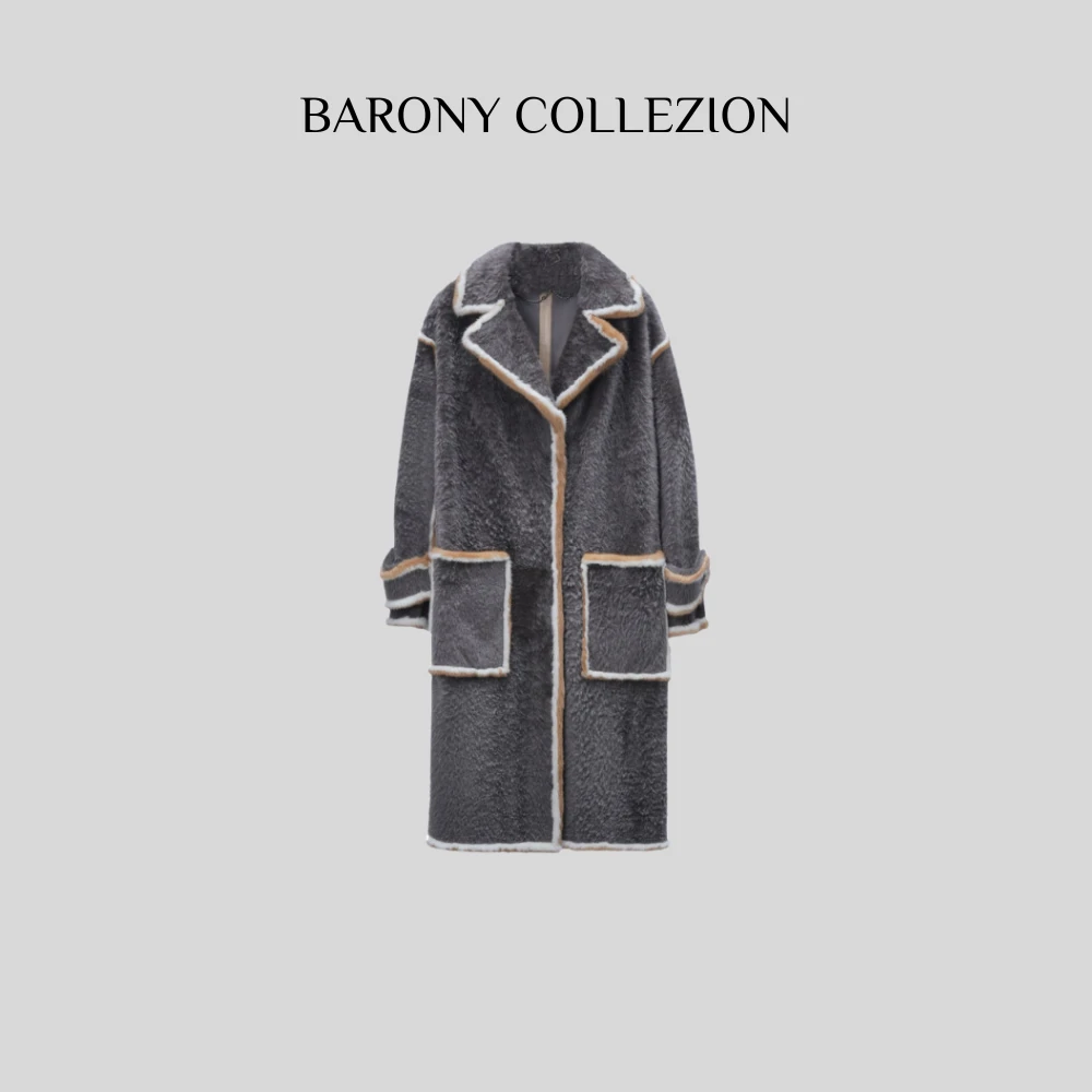 佰力郎BARONY【98038】LACON拉贡水貂拼接成衣进口皮草真皮毛一体