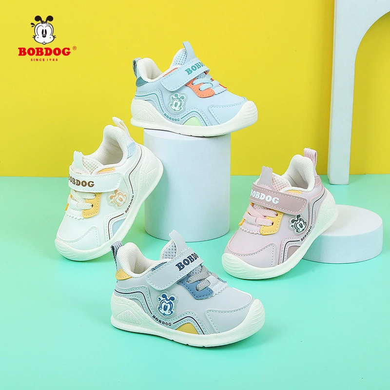 巴布豆童鞋秋季新款1-5岁婴幼儿防踢皮面鞋3学步鞋男女宝宝运动鞋