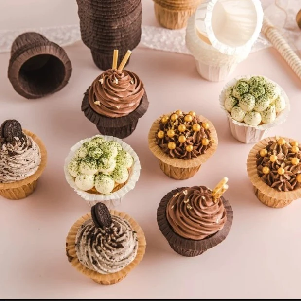 大号耐高温纸杯蛋糕马芬杯子礼帽口纸杯装烘焙家用纯色蛋糕纸托