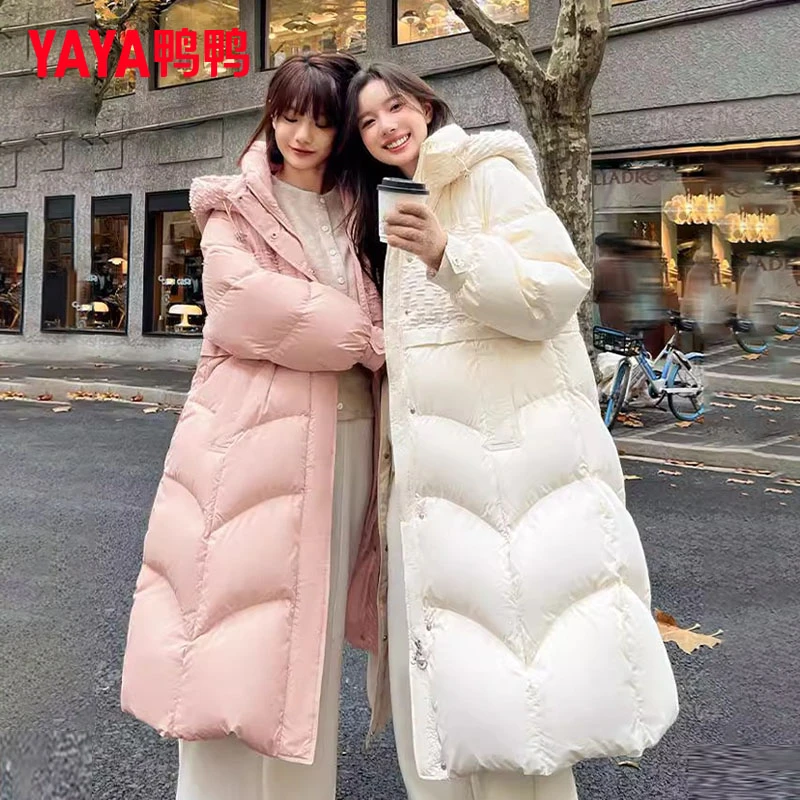 YAYA/鸭鸭女羽绒服长款宽松休闲百搭保暖设计师款外套YE3B626781D