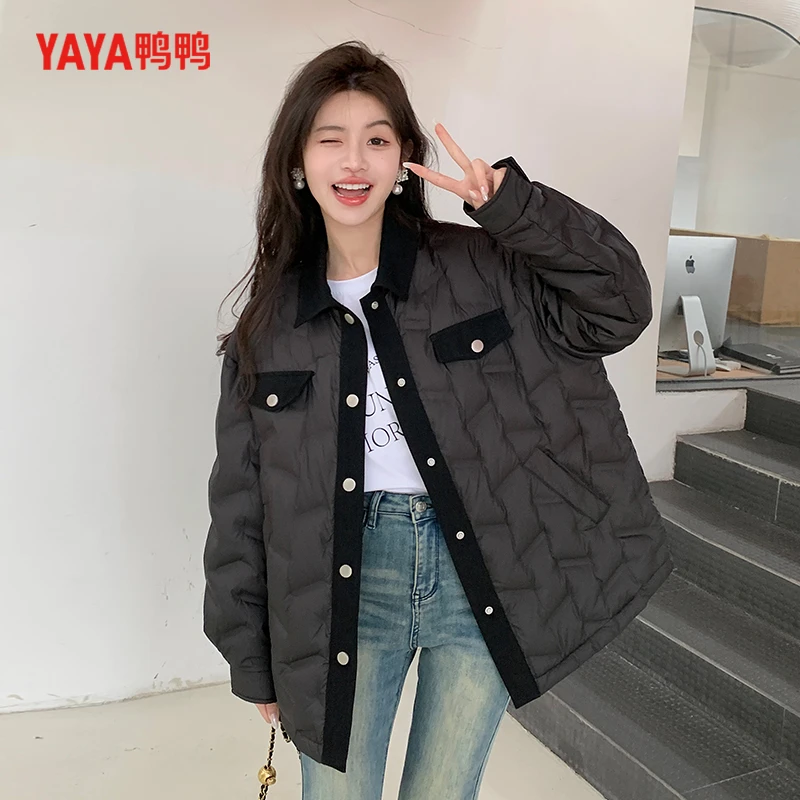 YAYA/鸭鸭短款羽绒服女装时尚休闲百搭保暖韩版YE3A635307P