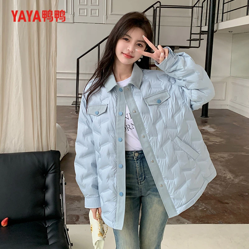 YAYA/鸭鸭90绒羽绒服女短款时尚休闲百搭韩版甜美轻薄YE3A635307P