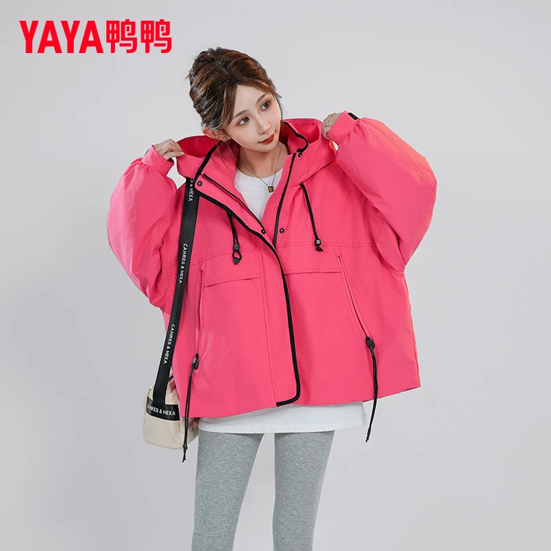YAYA/鸭鸭羽绒服女短款户外运动休闲宽松轻薄防风保暖YE4B606281E
