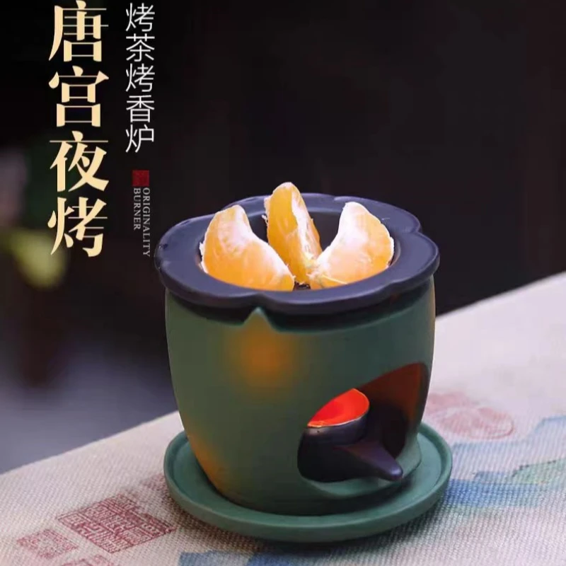 仿古陶瓷创意温茶炉家用围炉醒茶室内烤香茶道焙茶香道文创香薰炉