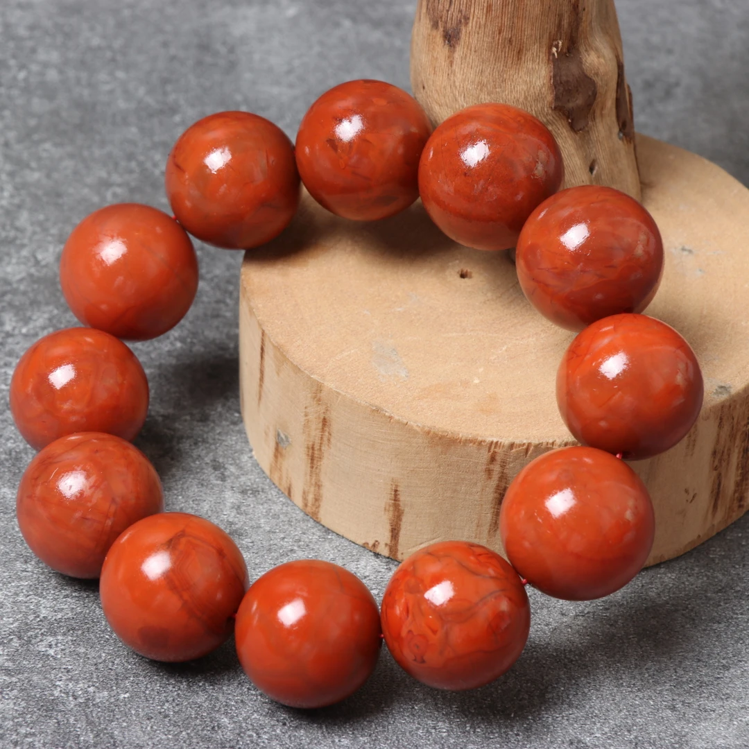 高品精美南红玛瑙19mm左右圆珠手串一条n618