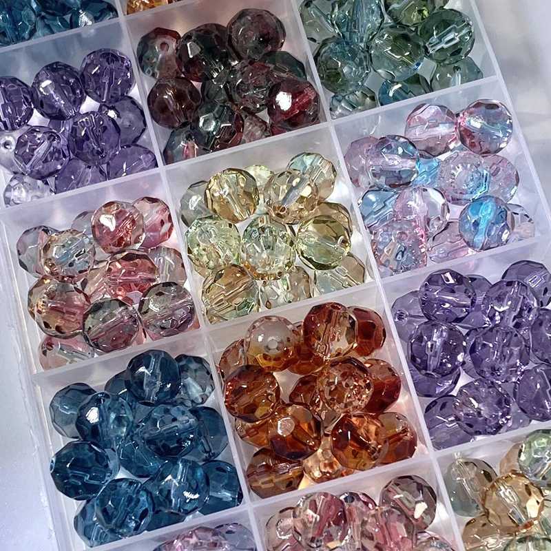 10mm琉璃球晶不规则水晶圆珠玻璃散珠子diy手工制作手串 项链材料