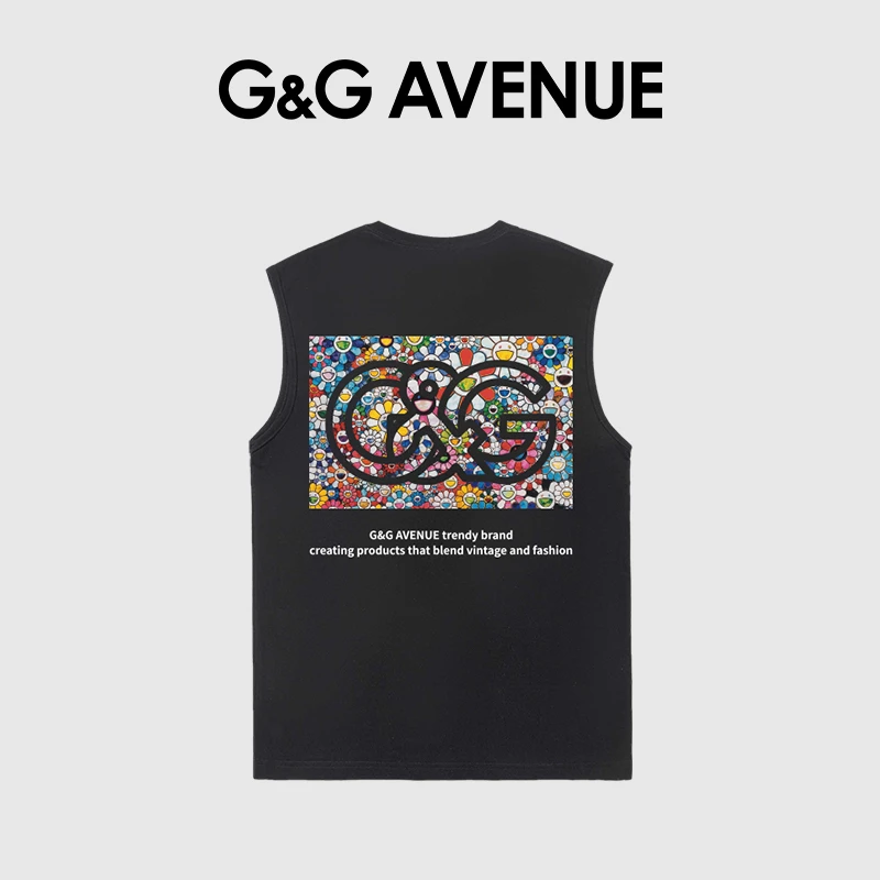 法国G&G AVENUE潮牌时尚太阳花背心男女同款-GT2302242
