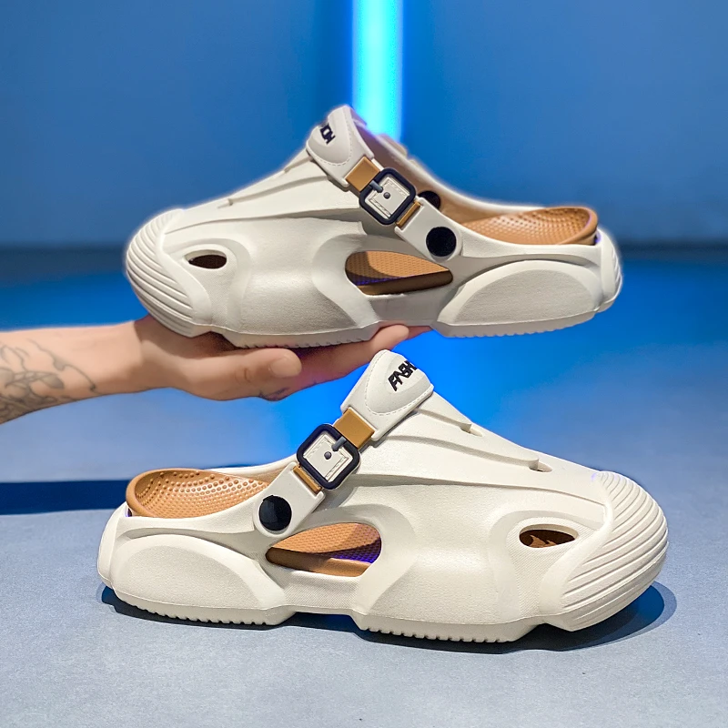 【正品】啄木鸟男士凉鞋户外夏季外穿洞洞鞋防滑凉拖鞋男款休闲透气