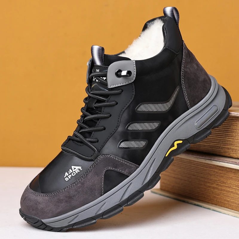 2023新款休闲加绒加厚高帮软底潮流运动百搭潮鞋防寒靴防寒靴