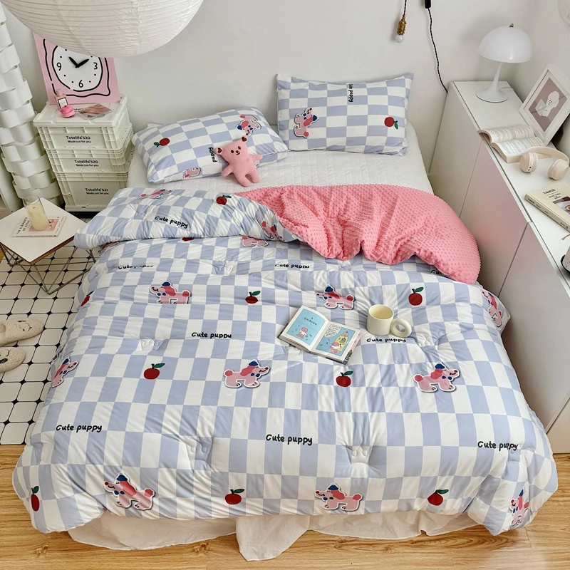 可爱印花幼儿园春秋季新软软豆豆被针织加厚保暖单人宿舍春秋被
