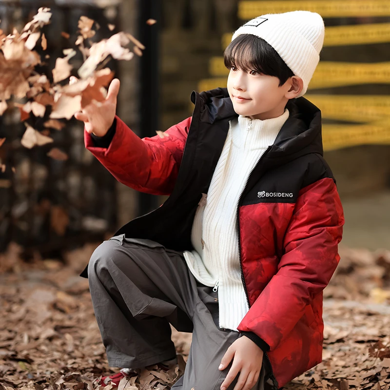 波司登轻暖感羽绒服儿童户外加厚防风防水防寒冬季保暖连帽中大童
