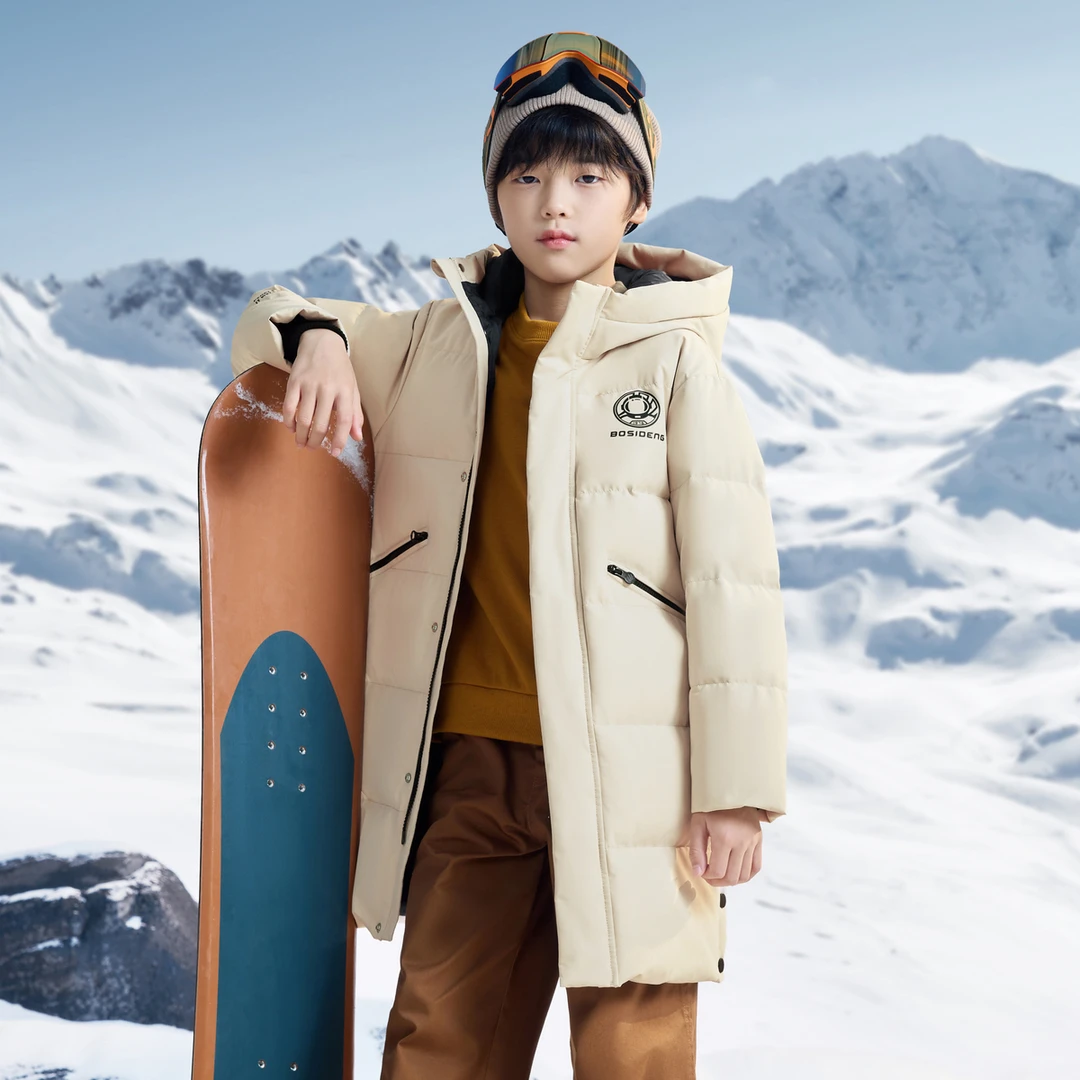 波司登儿童羽绒服中长款加厚保暖冬季时尚连帽防风秋冬运动中大童