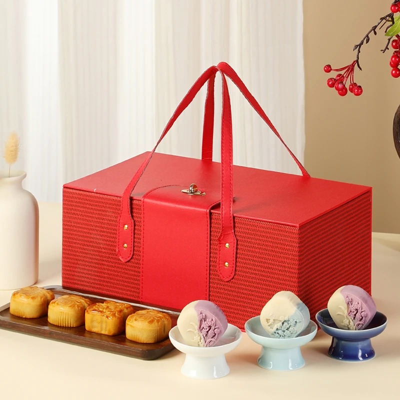 【商务回礼皮盒12粒月饼礼盒】中秋月饼礼盒企业送礼送客户盒装