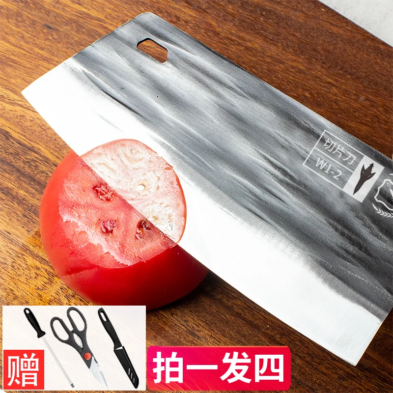 不锈钢锻打菜刀锋利切片刀家用厨房刀具切菜切肉超快手工锤纹