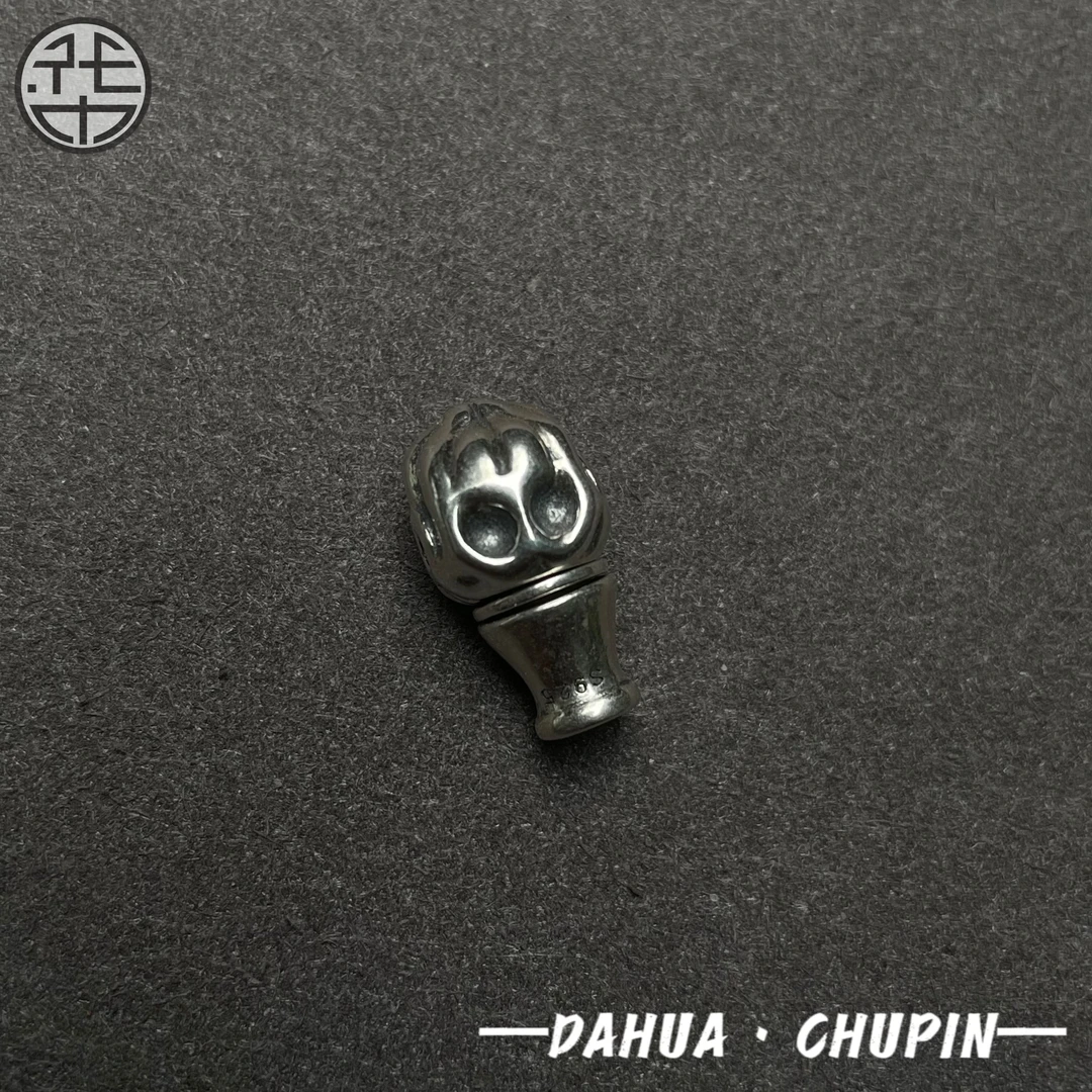 925银银制品 【Y8】925银雕刻分体外星人三通尺寸9mm