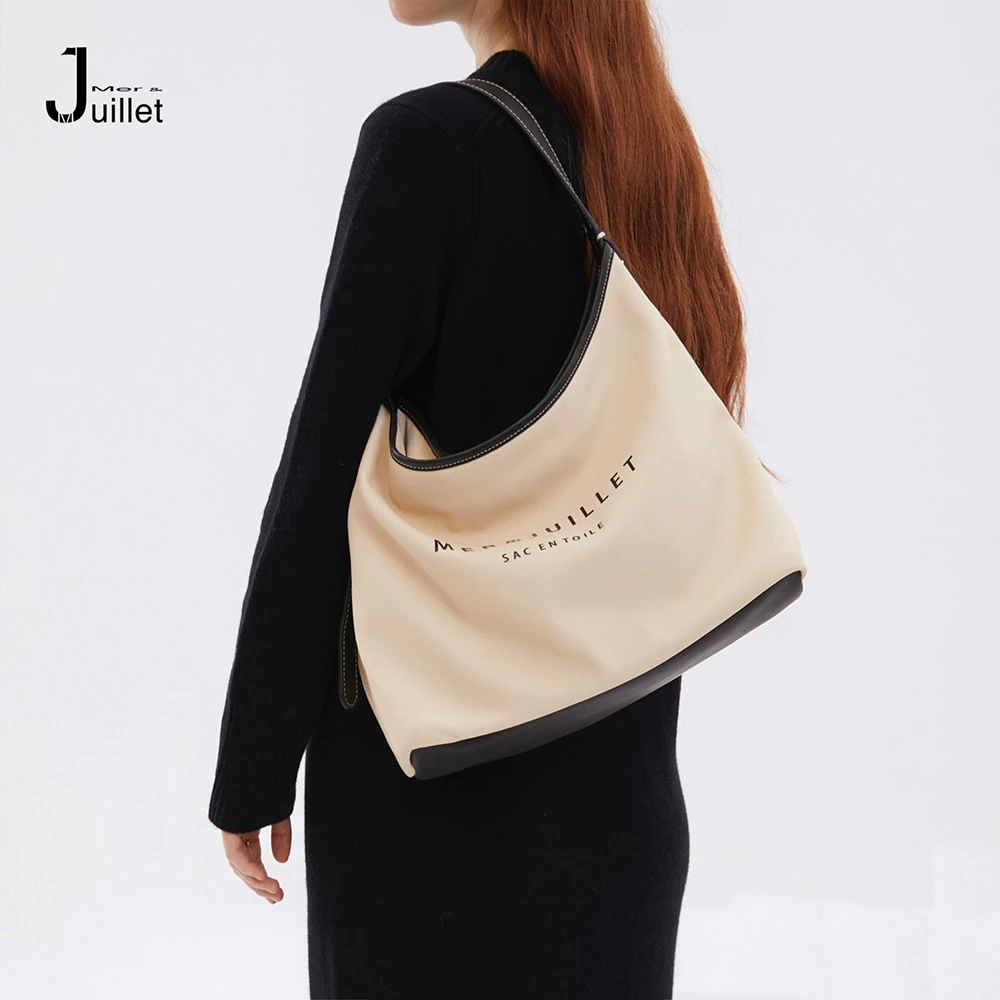 MER&JUILLET汝野2025新款hobo包休闲通勤单肩斜挎包大容量软皮包