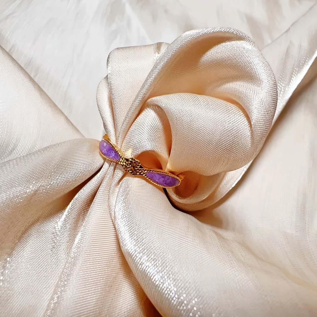 SUNFEEL/赛菲尔黄金®足金紫色乐园戒指珐琅新中式年货节礼物