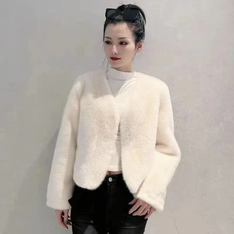 2024新款北极貂轻奢时尚贵气女式短款外套