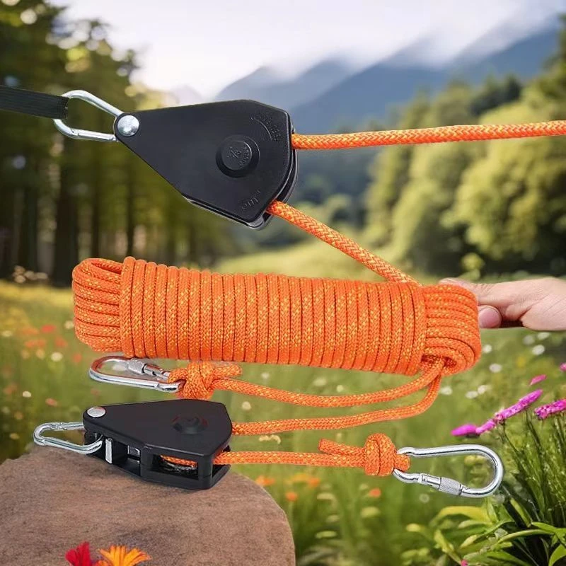 滑轮晾衣绳钢丝芯晾衣绳一拉紧天幕拉绳遮阳网拉紧器晒被绳