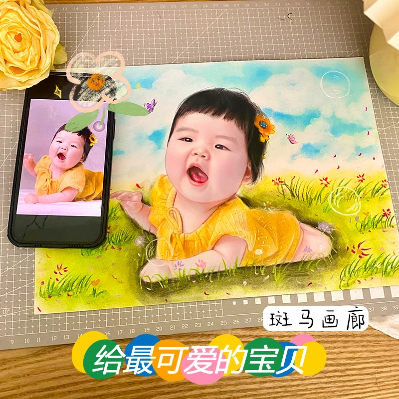 手工胎毛画定制,记录宝宝成长时刻,最珍贵的纪念品,传承家族记忆.