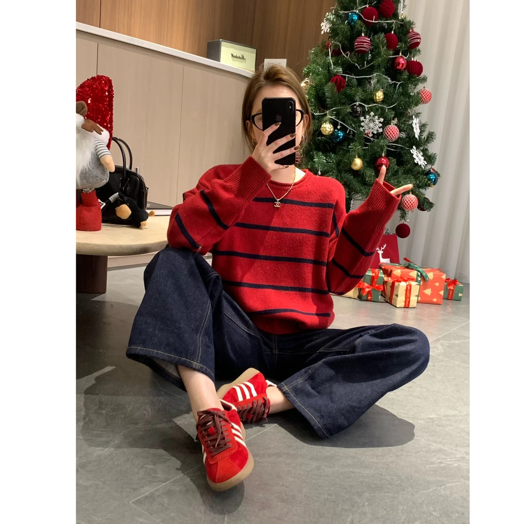 迪迪专属 【圣诞毛衣】显瘦气质百搭秋冬长袖条纹毛衣