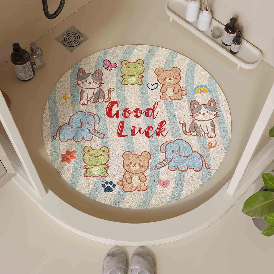 浴室圆形淋浴房镂空丝圈防滑垫卫生间沥水隔水垫儿童洗澡防摔脚垫