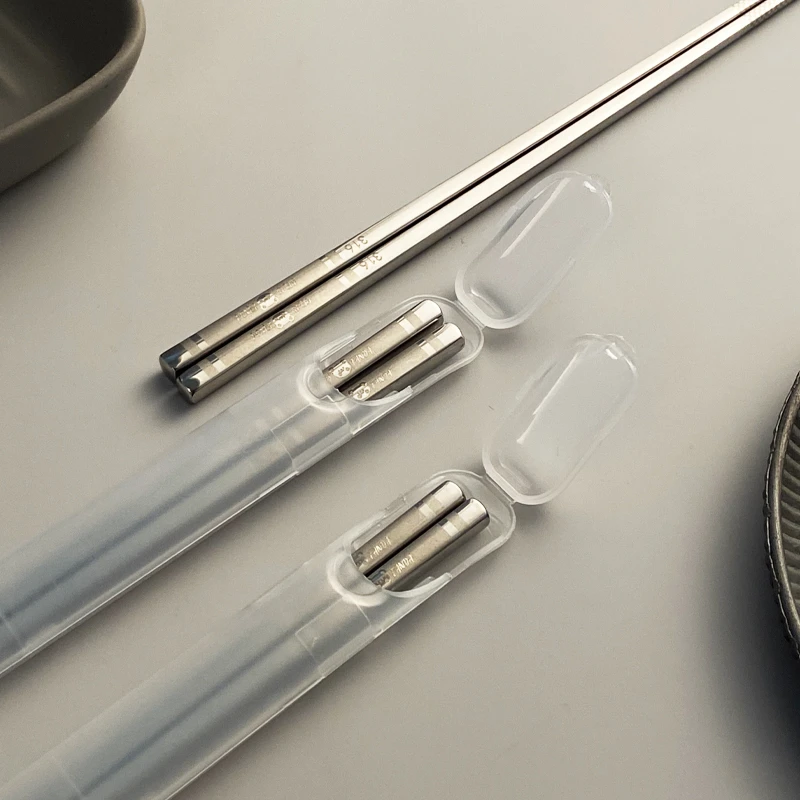便携筷子抗菌防滑家用高档不锈钢便携餐具耐高温学生儿童收纳盒子
