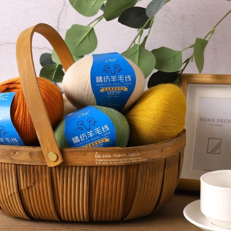 美丽诺羊毛线开司米中细手编亲肤柔软毛衣围巾毛绒线机织绒毛加厚