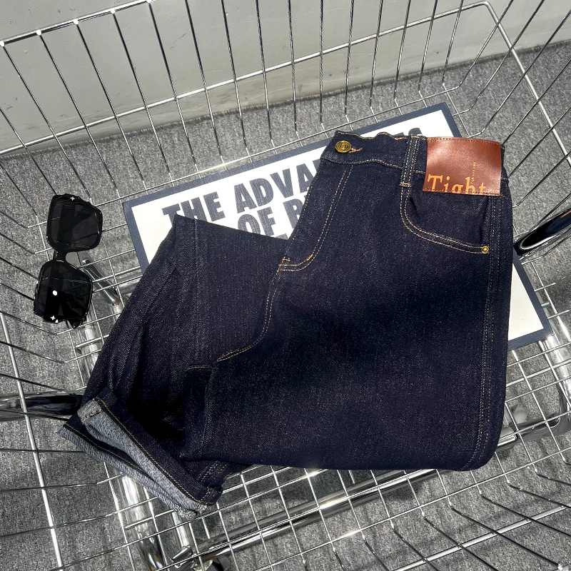 必魅-2024早秋新款牛仔裤显瘦百搭秋老爹裤高弹裤子002136