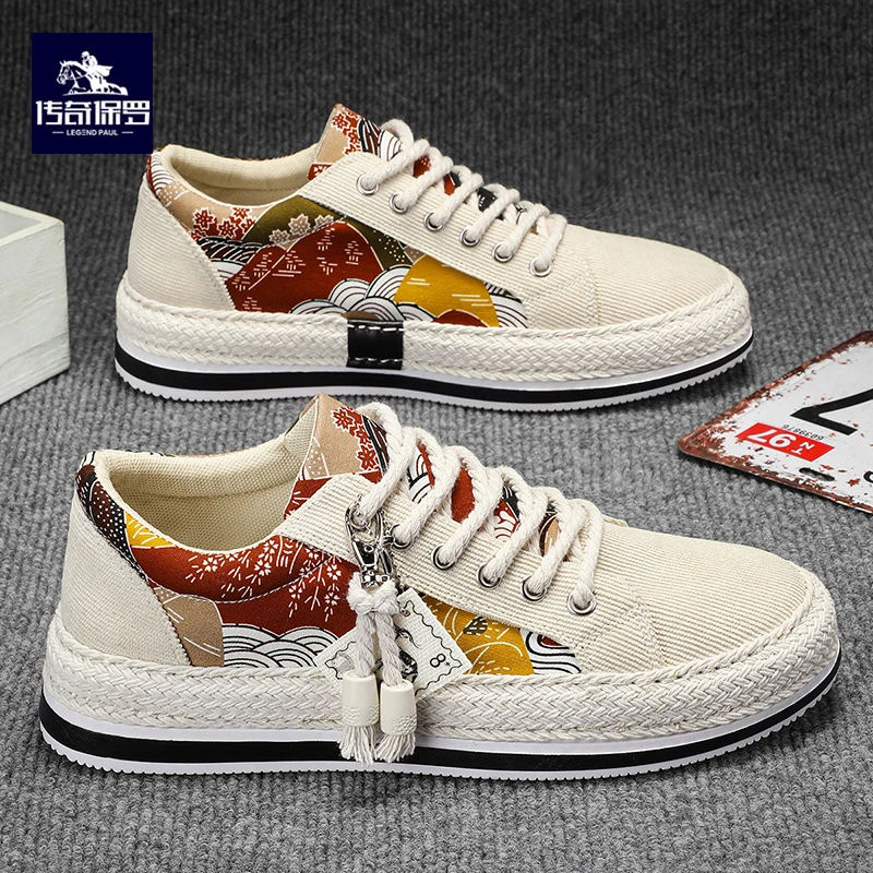 传奇保罗男士新款2025夏季时尚潮流低帮学生透气耐磨运动休闲潮鞋