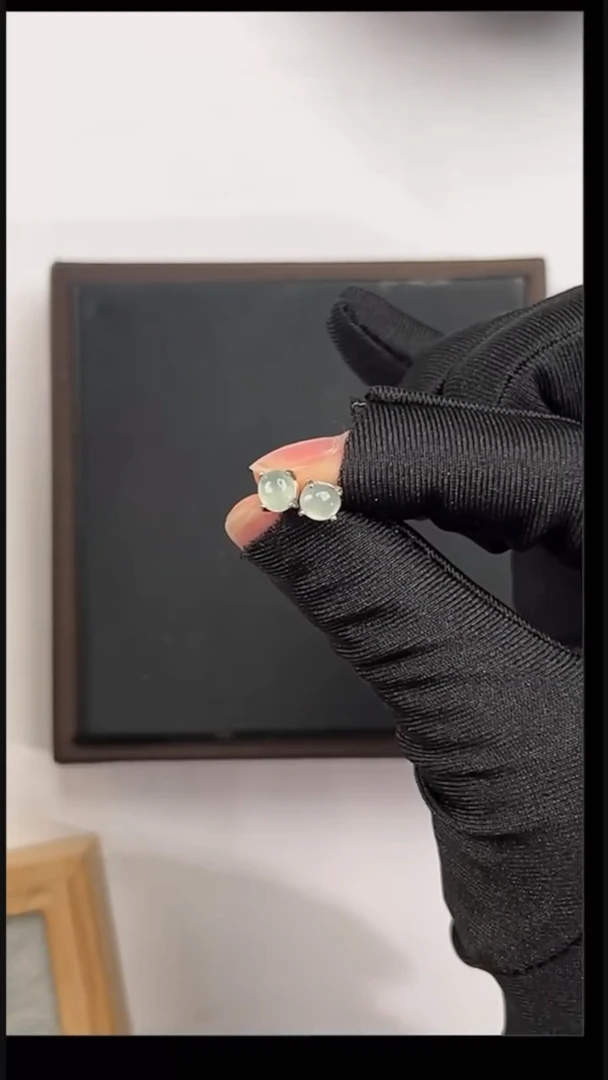 【闪购商品】翡翠耳钉银S925镶嵌05