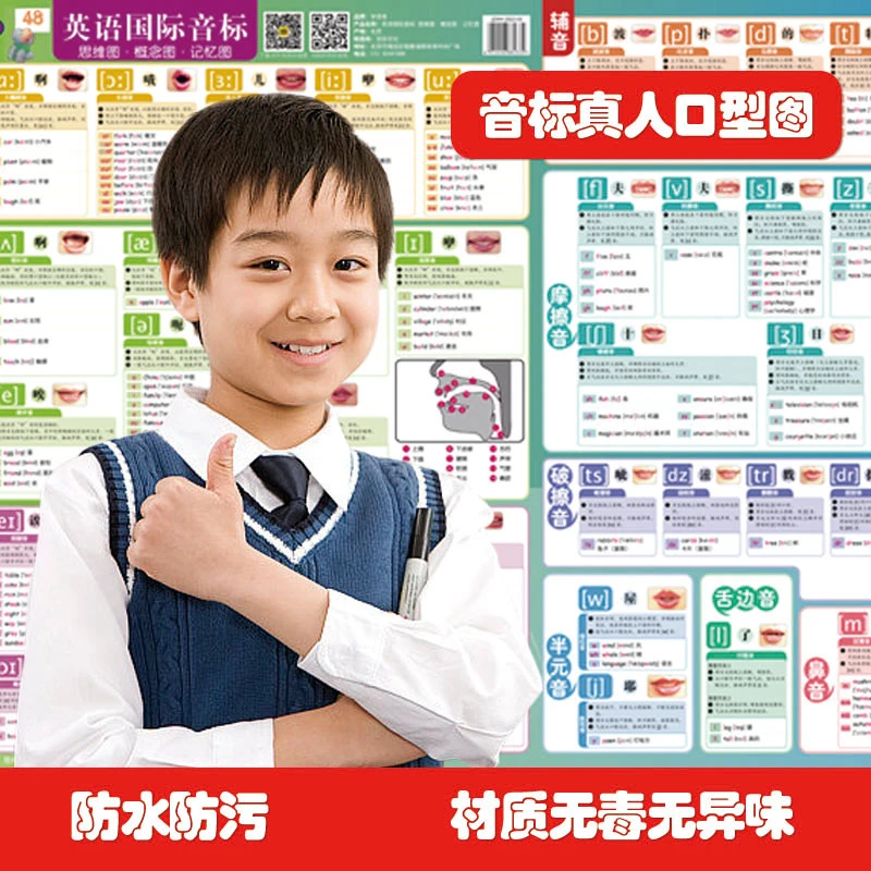 小学初中零基础必备知识点自然拼读国际音标语法思维挂图系列字母