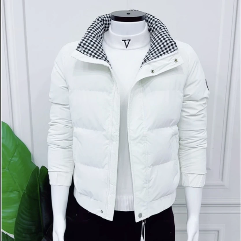 新款男士时尚气质百搭洋气修身显瘦男装棉服外套时尚男士棉袄修身