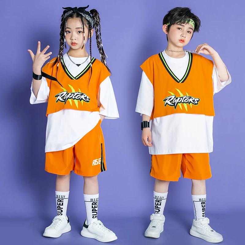 A242街舞儿童潮服幼儿园演出服男童帅气表演服女童爵士舞走秀潮服