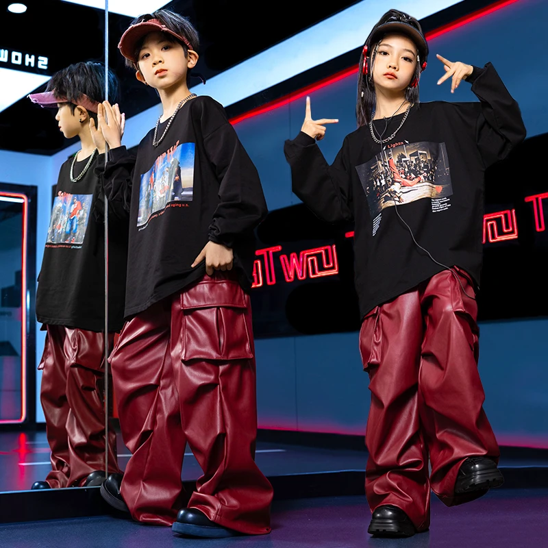 儿童演出服嘻哈男童hiphop街舞童装元旦少儿架子鼓表演服女童套装