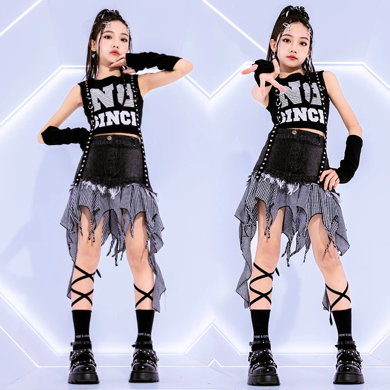 女童爵士舞服装街舞儿童潮服套装jazz嘻哈潮酷时髦走秀女团演出服