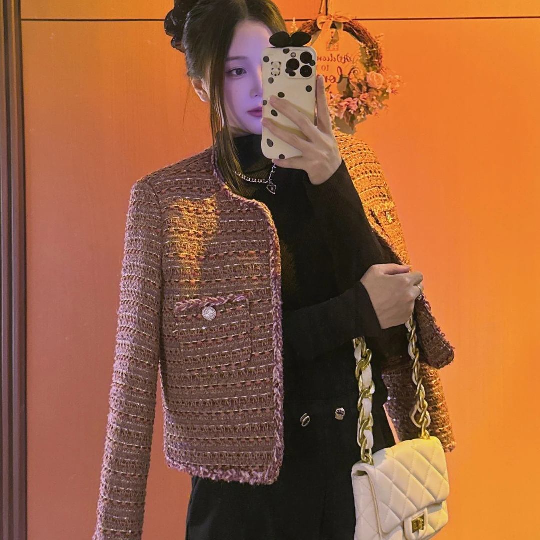 【福利款卖完没有了】放假了~名媛复古高级感圆领小香风加棉外套